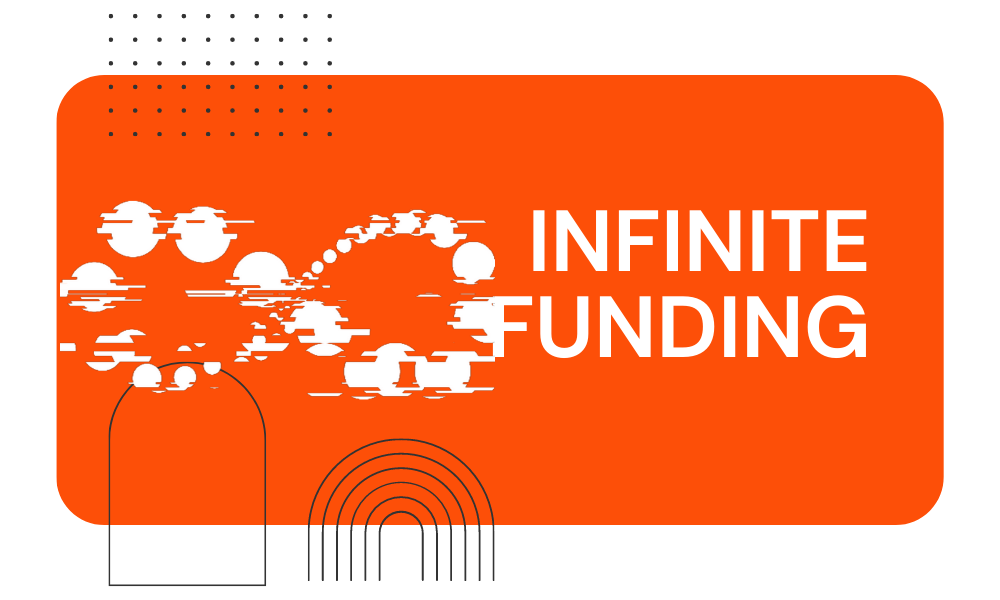 infinity symbol and infinite funding formula icon